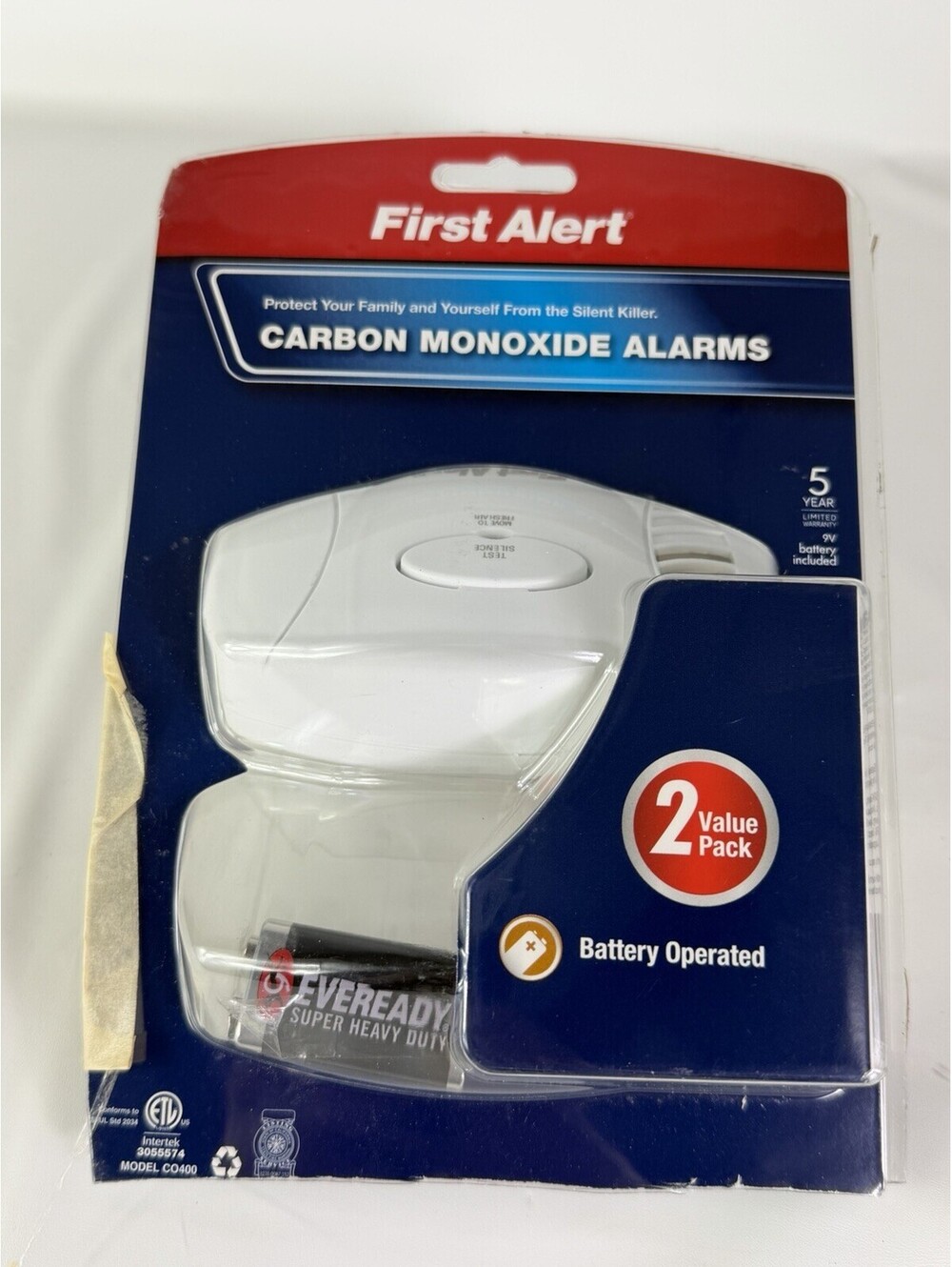 First Alert Carbon Monoxide Alarm CO400 AA Battery Operated Co2